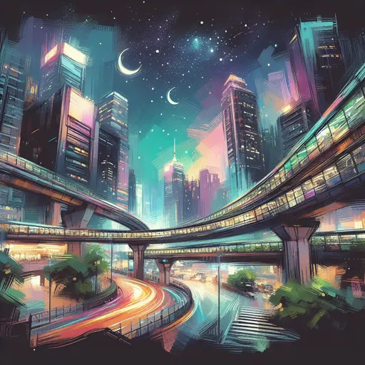 Illustration of Brescia at night