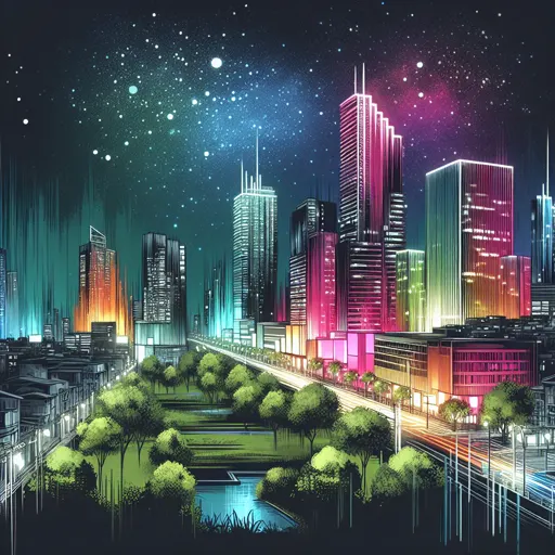 Illustration of Brest at night