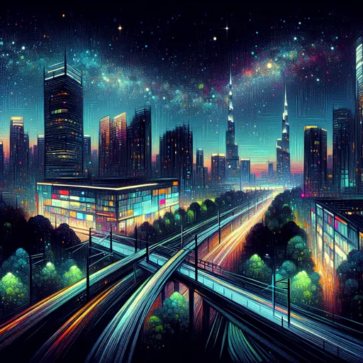 Illustration of Brighton at night