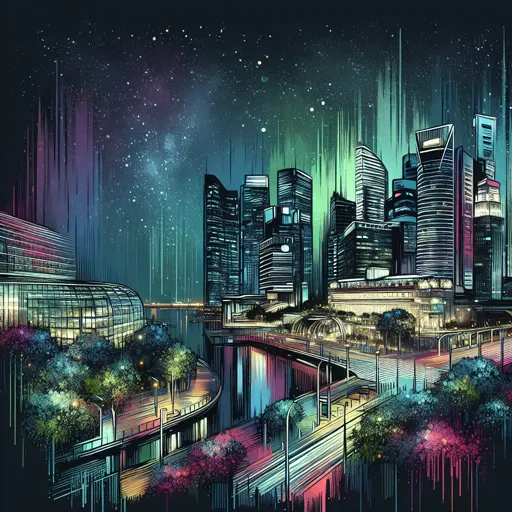 Illustration of Brussels at night