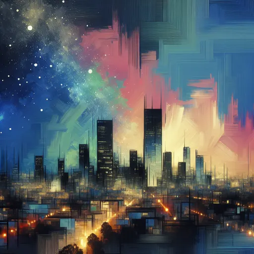 Illustration of Burlington at night