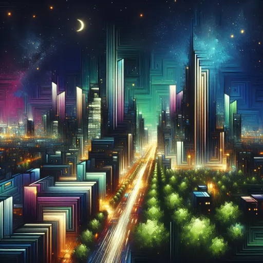 Illustration of Busan at night