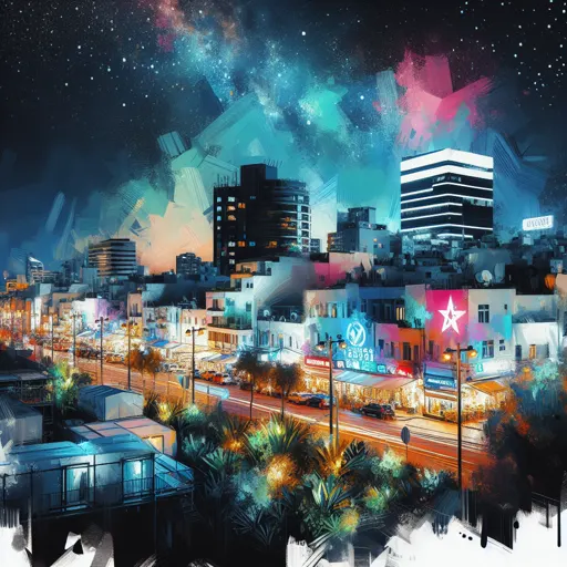 Illustration of Caesarea at night