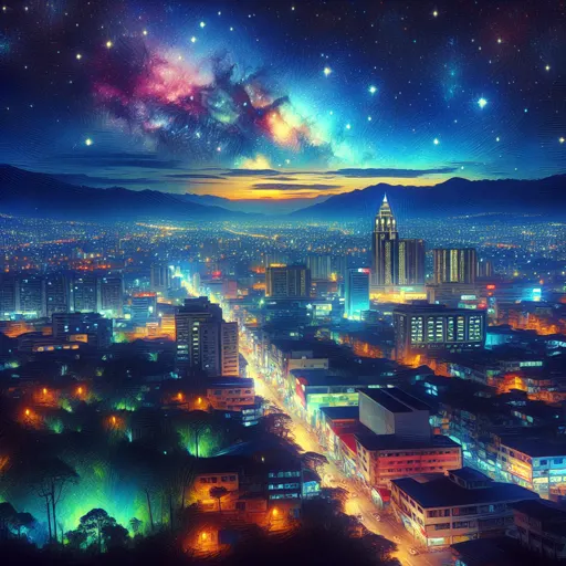 Illustration of Cagayan de Oro at night