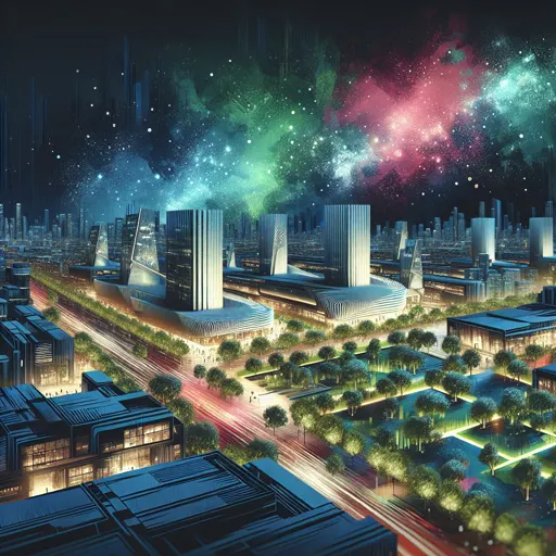 Illustration of Cagliari at night