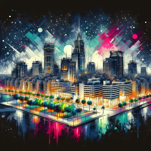 Illustration of Cairo at night