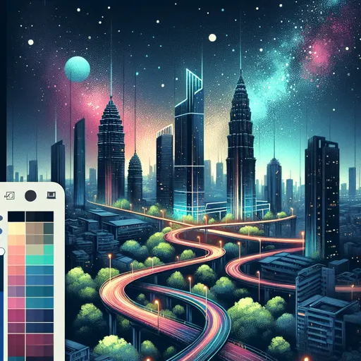 Illustration of Cali at night