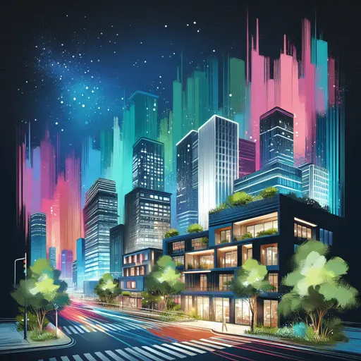 Illustration of Canton at night