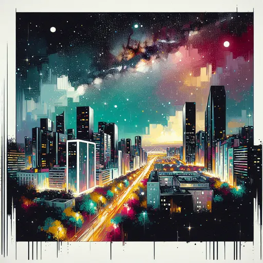 Illustration of Caracas at night