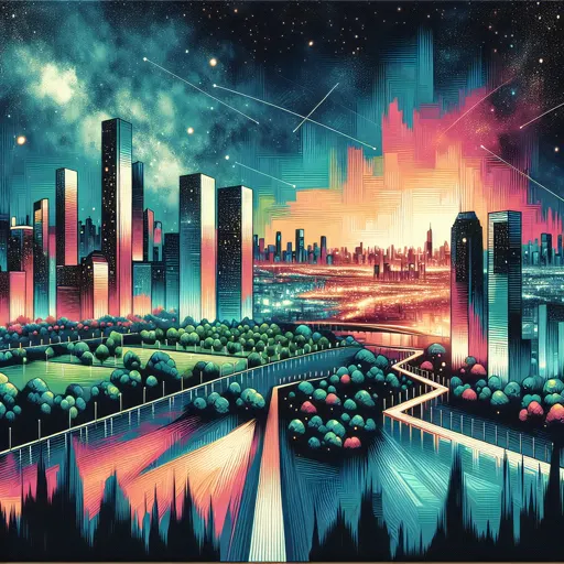 Illustration of Carson City at night