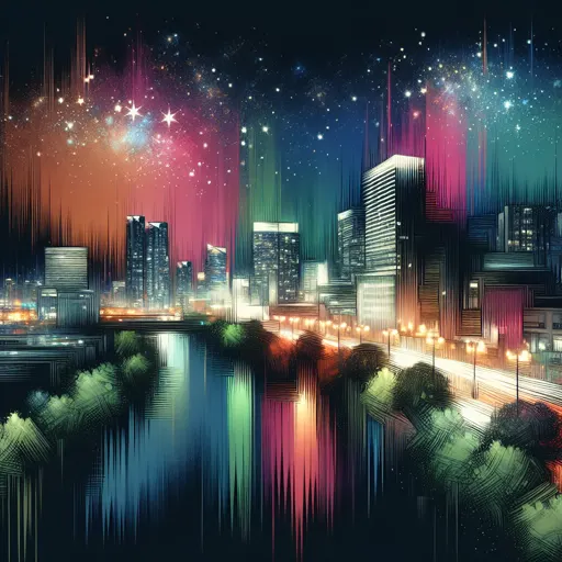 Illustration of Caxias do Sul at night