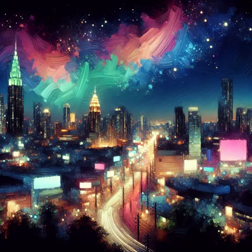 Illustration of Cebu City at night