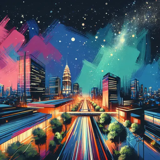 Illustration of Cesena at night