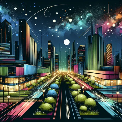 Illustration of Chandigarh at night