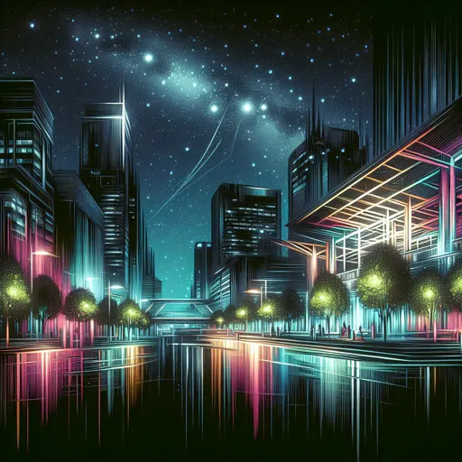 Illustration of Changsha at night