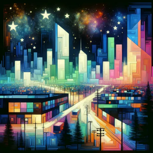 Illustration of Changzhou at night