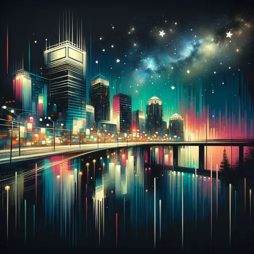 Illustration of Charleston at night