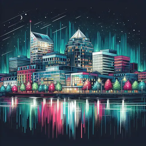 Illustration of Charlottetown at night