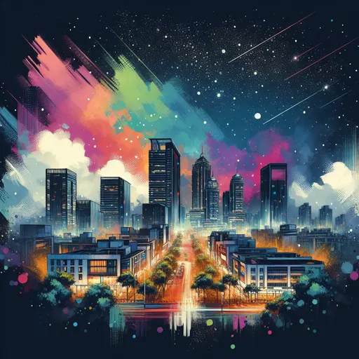 Illustration of Chennai at night