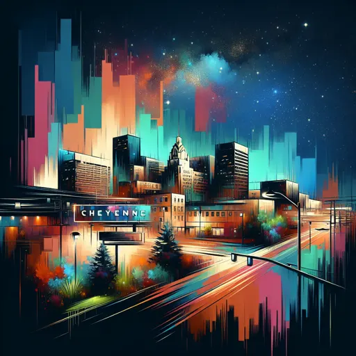 Illustration of Cheyenne at night
