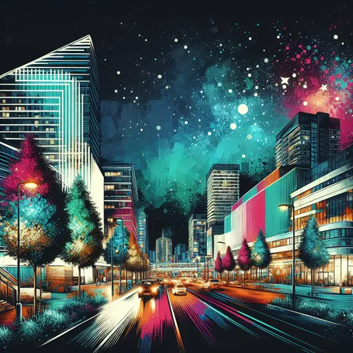 Illustration of Cluj-Napoca at night