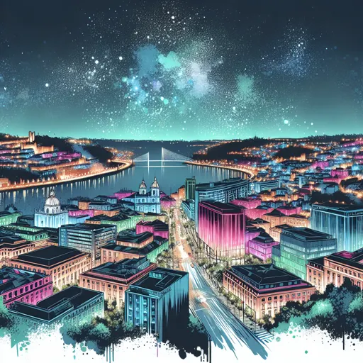 Illustration of Coimbra at night