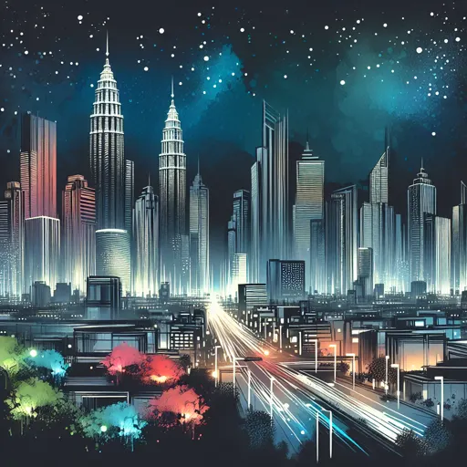 Illustration of Colima at night