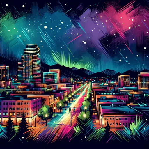 Illustration of Colorado Springs at night