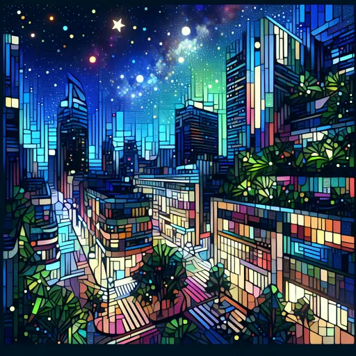 Illustration of Columbia at night