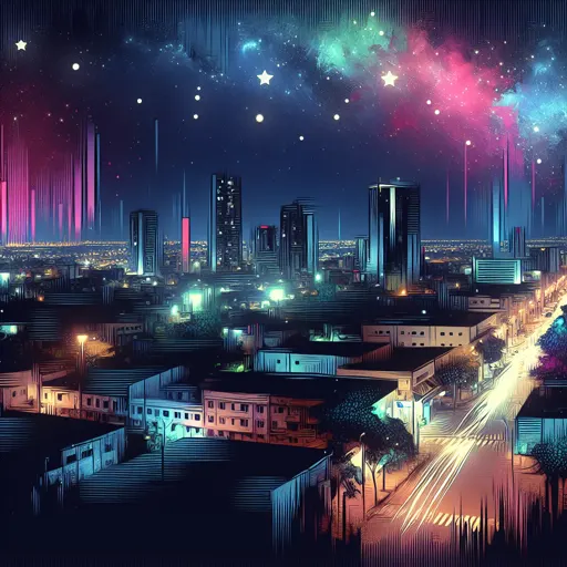 Illustration of Conakry at night