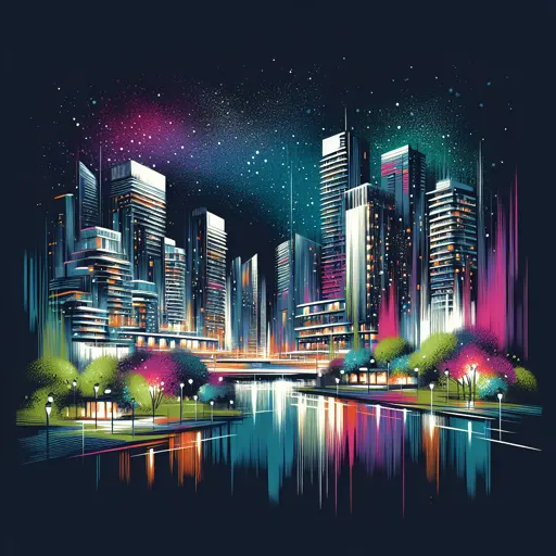 Illustration of Concepcion at night