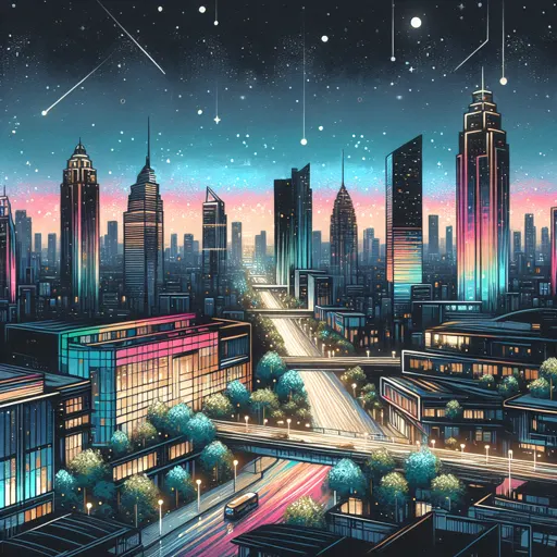 Illustration of Corpus Christi at night