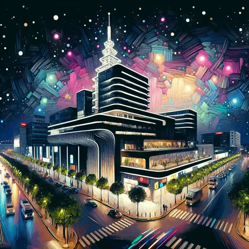 Illustration of Cotonou at night