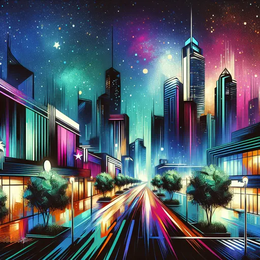 Illustration of Coventry at night