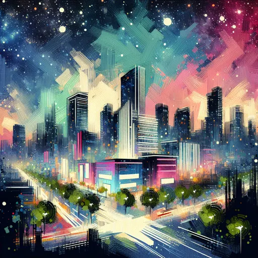 Illustration of Daejeon at night