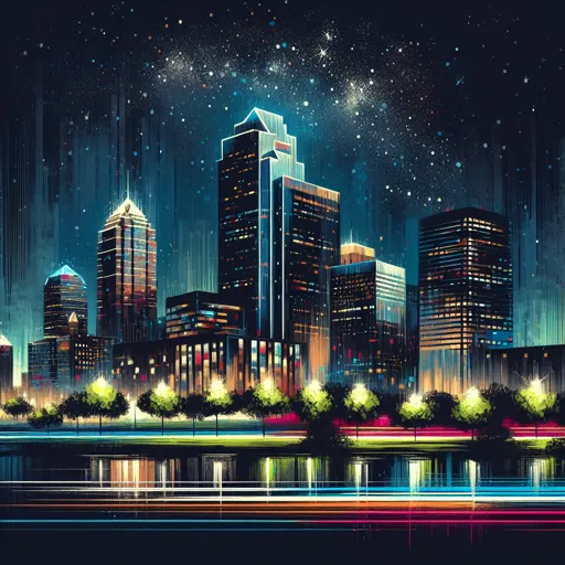 Illustration of Dallas-Fort Worth at night