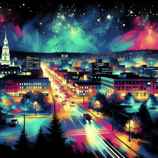 Illustration of Danbury at night