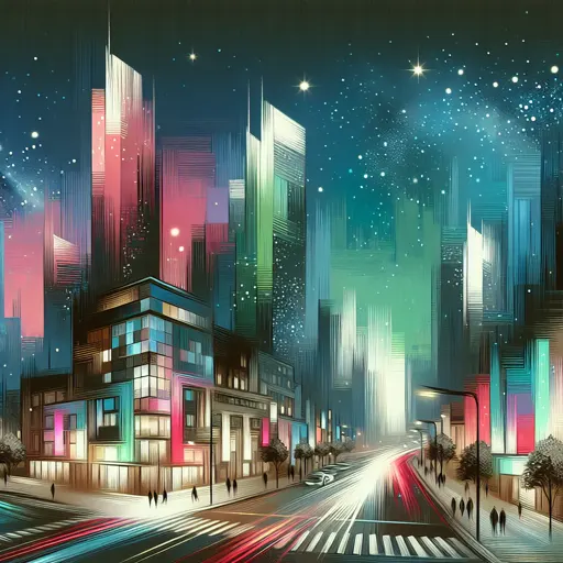 Illustration of Danville at night
