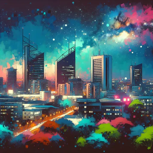 Illustration of Dar es Salaam at night