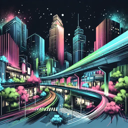 Illustration of Davao City at night