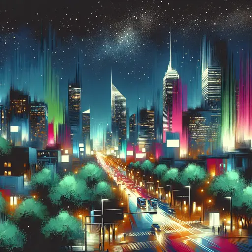 Illustration of Dayton at night