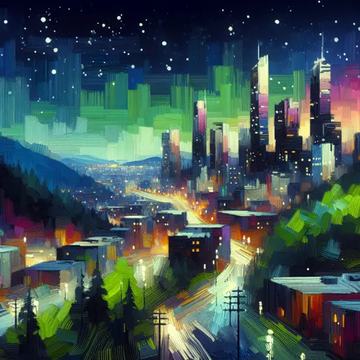 Illustration of Dehradun at night
