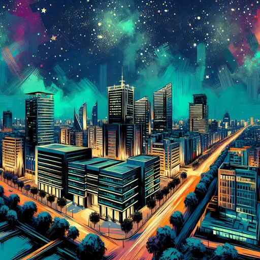 Illustration of Dhaka at night