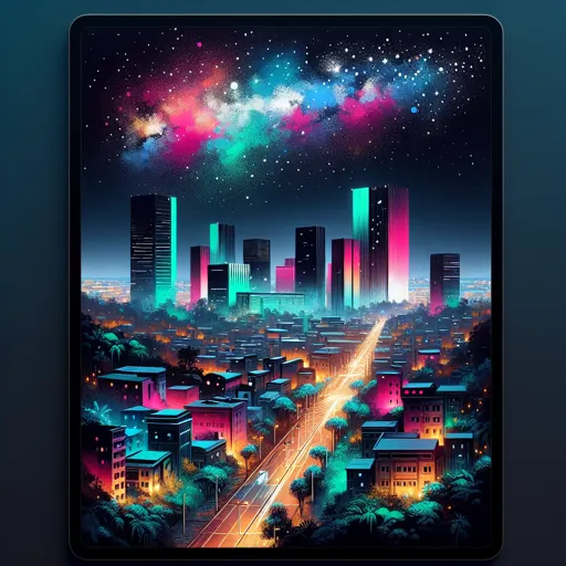 Illustration of Douala at night