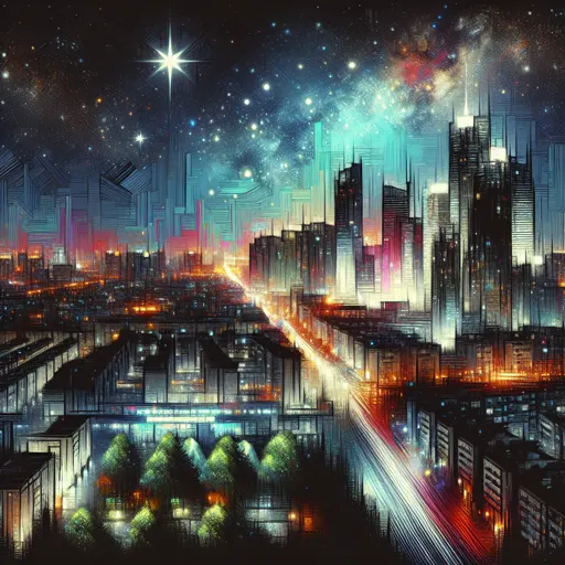 Illustration of Douglas at night