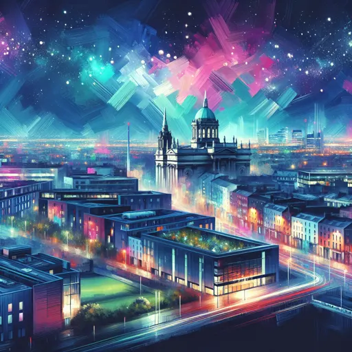 Illustration of Dublin at night