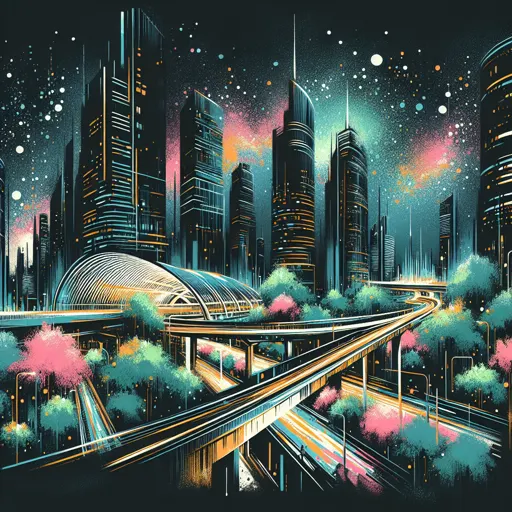 Illustration of Dundalk at night
