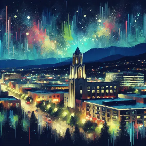 Illustration of Durango at night