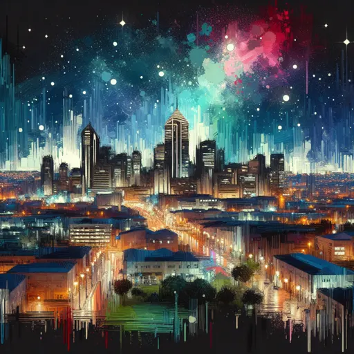 Illustration of Durban at night