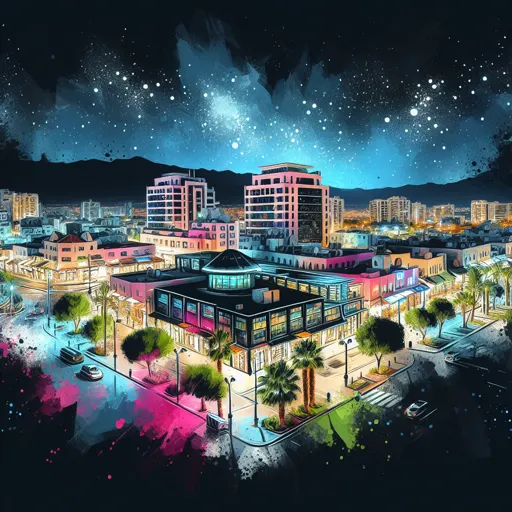 Illustration of Eilat at night